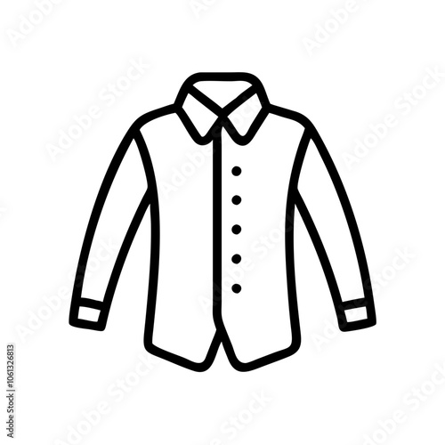 dress shirt  vector icon, dress icon, vector clothing icon - simple vector illustration of a dress shirt , in a simple and clean style, for business and fashion graphics. clothing flat illustration.