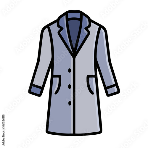 duster coat  vector icon, dress icon, vector clothing icon - simple vector illustration of a duster coat , in a simple and clean style, for business and fashion graphics. clothing flat illustration.