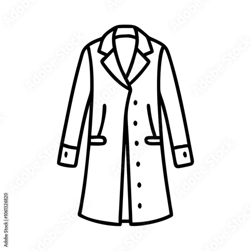 duster coat  vector icon, dress icon, vector clothing icon - simple vector illustration of a duster coat , in a simple and clean style, for business and fashion graphics. clothing flat illustration.