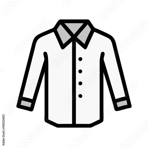 dress shirt  vector icon, dress icon, vector clothing icon - simple vector illustration of a dress shirt , in a simple and clean style, for business and fashion graphics. clothing flat illustration.