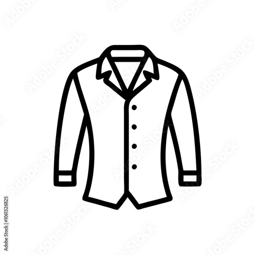 dress shirt  vector icon, dress icon, vector clothing icon - simple vector illustration of a dress shirt , in a simple and clean style, for business and fashion graphics. clothing flat illustration.