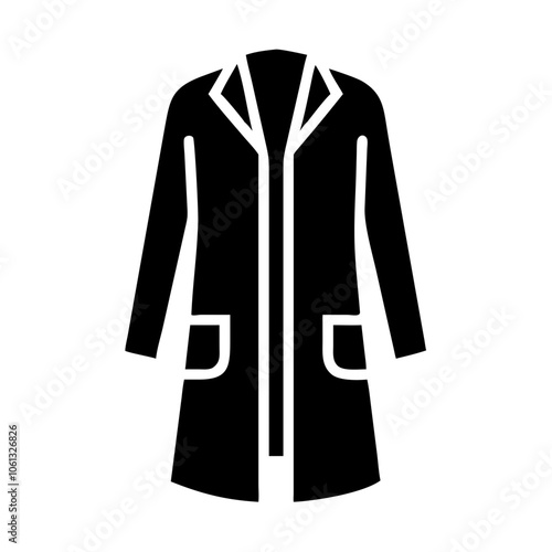 duster coat  vector icon, dress icon, vector clothing icon - simple vector illustration of a duster coat , in a simple and clean style, for business and fashion graphics. clothing flat illustration.