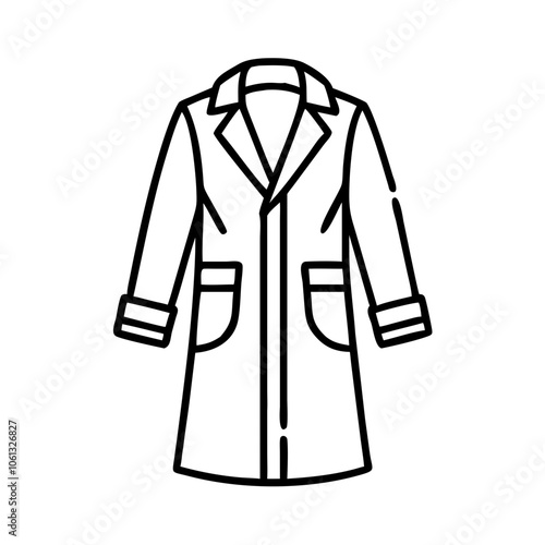 duster coat  vector icon, dress icon, vector clothing icon - simple vector illustration of a duster coat , in a simple and clean style, for business and fashion graphics. clothing flat illustration.