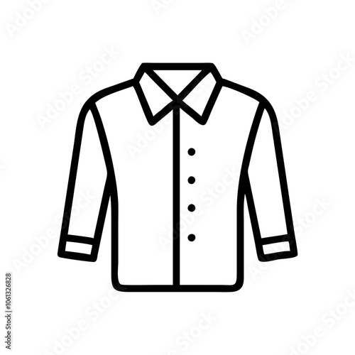 dress shirt  vector icon, dress icon, vector clothing icon - simple vector illustration of a dress shirt , in a simple and clean style, for business and fashion graphics. clothing flat illustration.