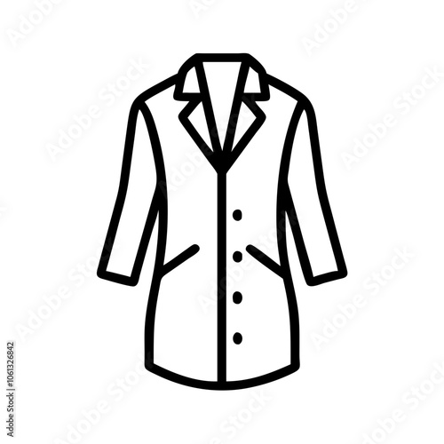duster coat  vector icon, dress icon, vector clothing icon - simple vector illustration of a duster coat , in a simple and clean style, for business and fashion graphics. clothing flat illustration.