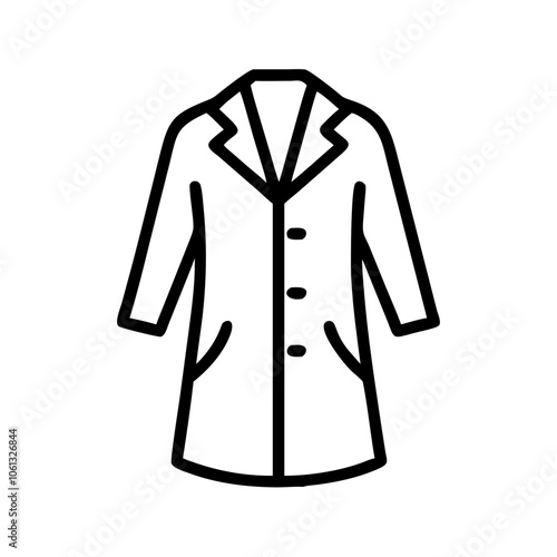 duster coat  vector icon, dress icon, vector clothing icon - simple vector illustration of a duster coat , in a simple and clean style, for business and fashion graphics. clothing flat illustration.