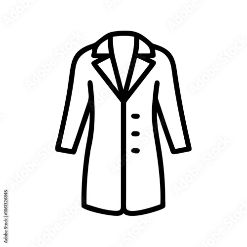 duster coat  vector icon, dress icon, vector clothing icon - simple vector illustration of a duster coat , in a simple and clean style, for business and fashion graphics. clothing flat illustration.