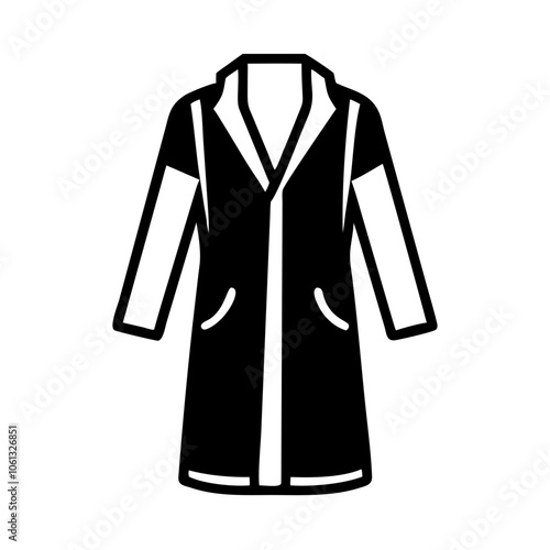 duster coat  vector icon, dress icon, vector clothing icon - simple vector illustration of a duster coat , in a simple and clean style, for business and fashion graphics. clothing flat illustration.