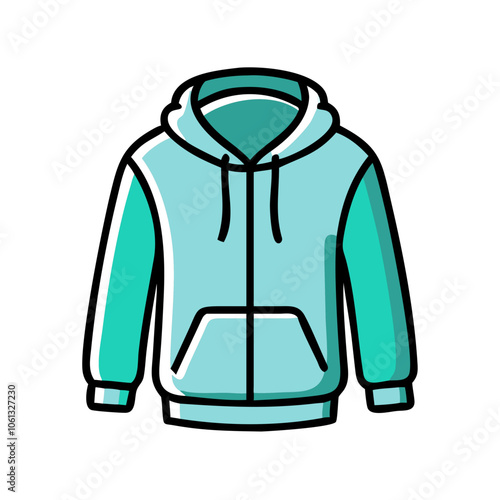 hoodie  vector icon, dress icon, vector clothing icon - simple vector illustration of a hoodie , in a simple and clean style, for business and fashion graphics. clothing flat illustration.
