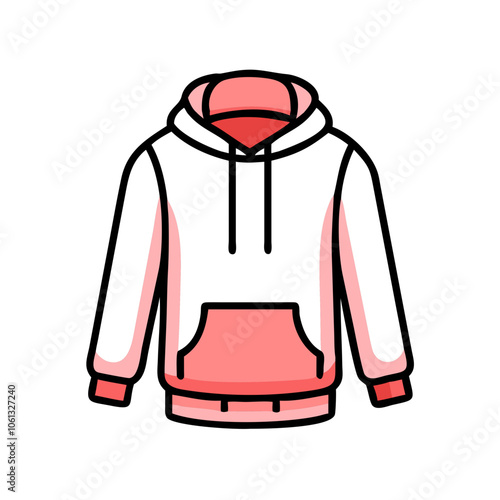 hoodie  vector icon, dress icon, vector clothing icon - simple vector illustration of a hoodie , in a simple and clean style, for business and fashion graphics. clothing flat illustration.