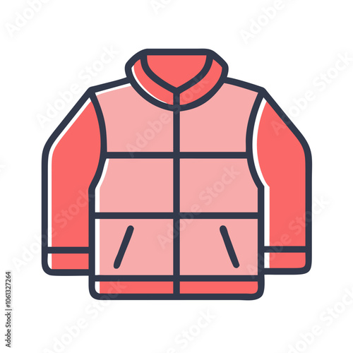 jacket  vector icon, dress icon, vector clothing icon - simple vector illustration of a jacket , in a simple and clean style, for business and fashion graphics. clothing flat illustration.