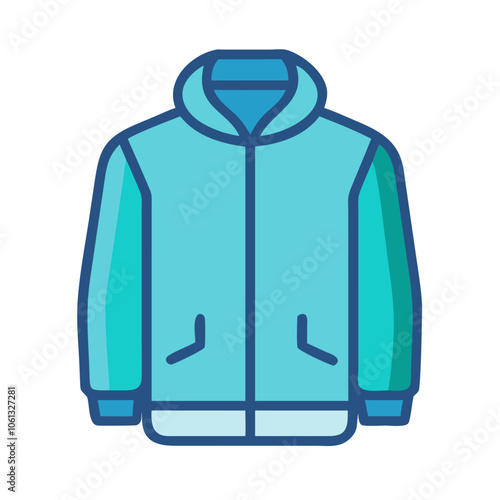 jacket  vector icon, dress icon, vector clothing icon - simple vector illustration of a jacket , in a simple and clean style, for business and fashion graphics. clothing flat illustration.