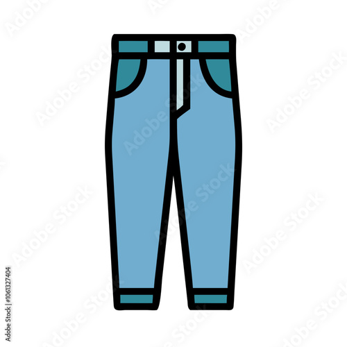 jeans  vector icon, dress icon, vector clothing icon - simple vector illustration of a jeans , in a simple and clean style, for business and fashion graphics. clothing flat illustration.