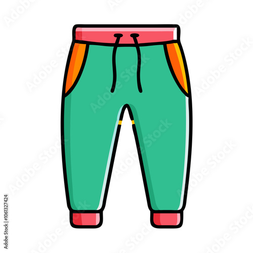 joggers  vector icon, dress icon, vector clothing icon - simple vector illustration of a joggers , in a simple and clean style, for business and fashion graphics. clothing flat illustration.