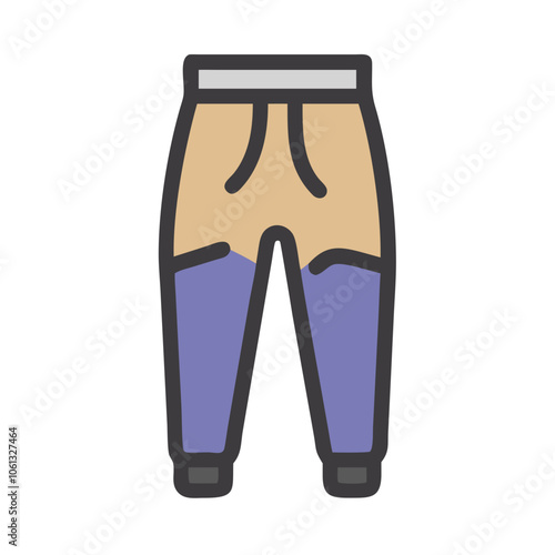 joggers  vector icon, dress icon, vector clothing icon - simple vector illustration of a joggers , in a simple and clean style, for business and fashion graphics. clothing flat illustration.