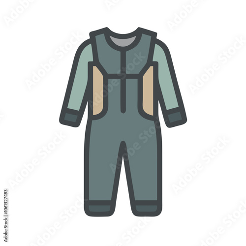 jumpsuit  vector icon, dress icon, vector clothing icon - simple vector illustration of a jumpsuit , in a simple and clean style, for business and fashion graphics. clothing flat illustration.