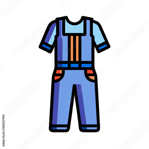 jumpsuit  vector icon, dress icon, vector clothing icon - simple vector illustration of a jumpsuit , in a simple and clean style, for business and fashion graphics. clothing flat illustration.