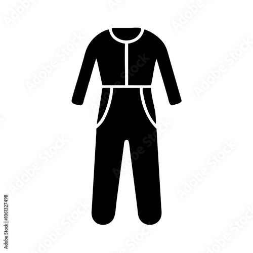 jumpsuit  vector icon, dress icon, vector clothing icon - simple vector illustration of a jumpsuit , in a simple and clean style, for business and fashion graphics. clothing flat illustration.