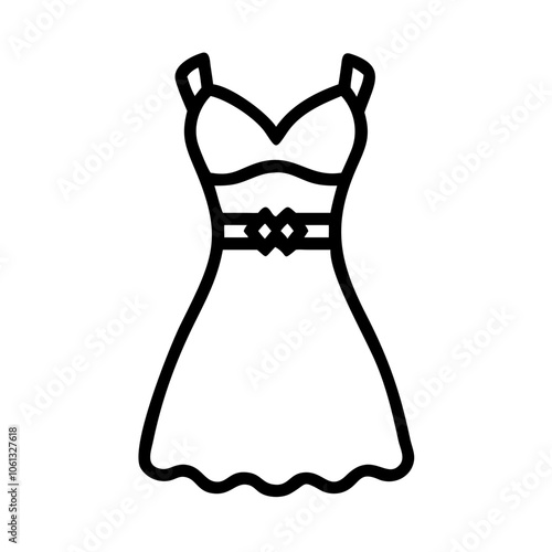 lace dress  vector icon, dress icon, vector clothing icon - simple vector illustration of a lace dress , in a simple and clean style, for business and fashion graphics. clothing flat illustration.