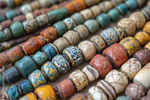 Egyptian faience beads used in jewelry.