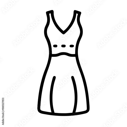 maxi dress  vector icon, dress icon, vector clothing icon - simple vector illustration of a maxi dress , in a simple and clean style, for business and fashion graphics. clothing flat illustration.