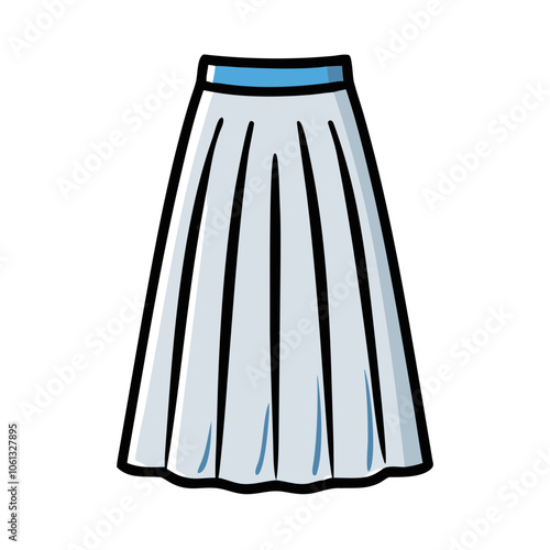 maxi skirt  vector icon, dress icon, vector clothing icon - simple vector illustration of a maxi skirt , in a simple and clean style, for business and fashion graphics. clothing flat illustration.