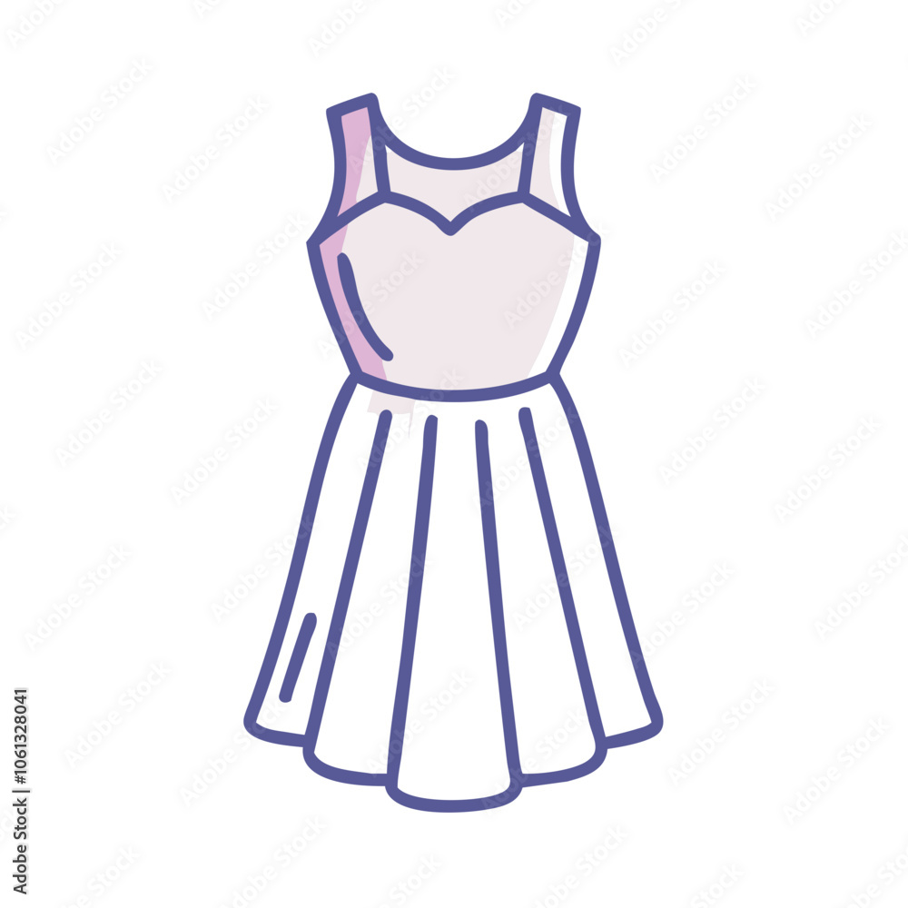 midi dress vector icon, dress icon, vector clothing icon - simple vector illustration of a midi dress , in a simple and clean style, for business and fashion graphics. clothing flat illustration. midi dress vector icon, dress icon, vector clothing icon - simple vector illustration of a midi dress , in a simple and clean style, for business and fashion graphics. clothing flat illustration.