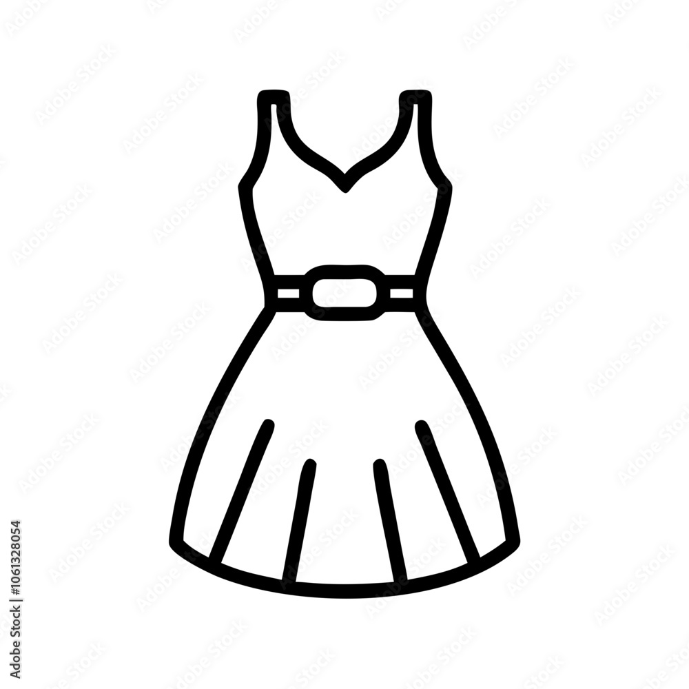 midi dress vector icon, dress icon, vector clothing icon - simple vector illustration of a midi dress , in a simple and clean style, for business and fashion graphics. clothing flat illustration. midi dress vector icon, dress icon, vector clothing icon - simple vector illustration of a midi dress , in a simple and clean style, for business and fashion graphics. clothing flat illustration.