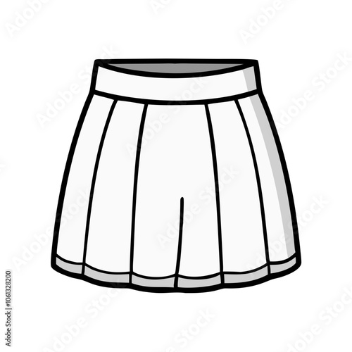 mini skirt  vector icon, dress icon, vector clothing icon - simple vector illustration of a mini skirt , in a simple and clean style, for business and fashion graphics. clothing flat illustration.