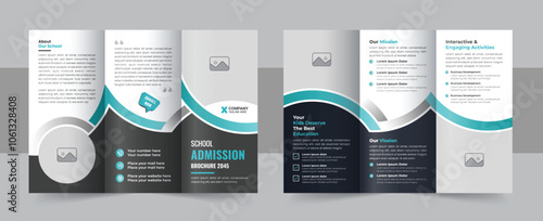 Modern school admission trifold brochure design or Kids summer camp trifold brochure template