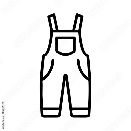 overalls  vector icon, dress icon, vector clothing icon - simple vector illustration of a overalls , in a simple and clean style, for business and fashion graphics. clothing flat illustration.