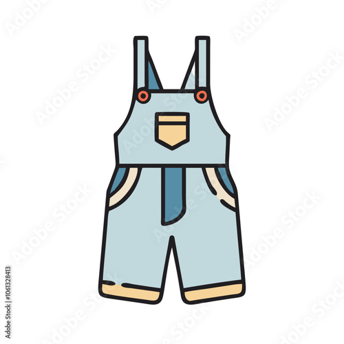 overalls  vector icon, dress icon, vector clothing icon - simple vector illustration of a overalls , in a simple and clean style, for business and fashion graphics. clothing flat illustration.
