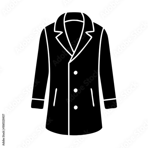overcoat  vector icon, dress icon, vector clothing icon - simple vector illustration of a overcoat , in a simple and clean style, for business and fashion graphics. clothing flat illustration.