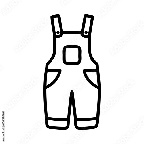 overalls  vector icon, dress icon, vector clothing icon - simple vector illustration of a overalls , in a simple and clean style, for business and fashion graphics. clothing flat illustration.