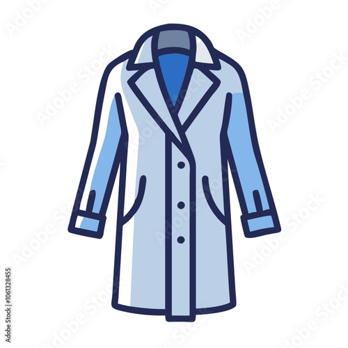 overcoat  vector icon, dress icon, vector clothing icon - simple vector illustration of a overcoat , in a simple and clean style, for business and fashion graphics. clothing flat illustration.