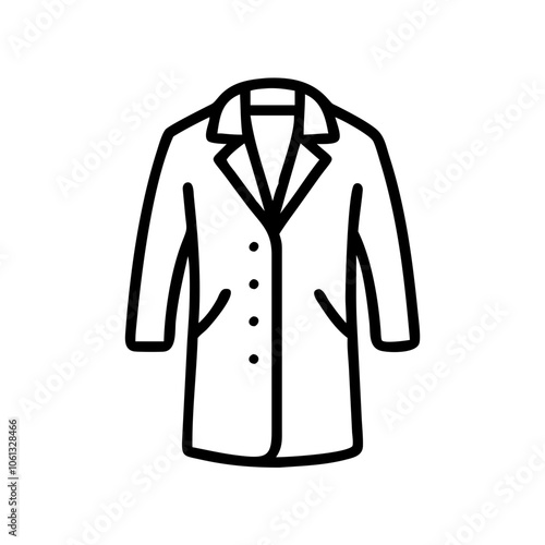 overcoat  vector icon, dress icon, vector clothing icon - simple vector illustration of a overcoat , in a simple and clean style, for business and fashion graphics. clothing flat illustration.