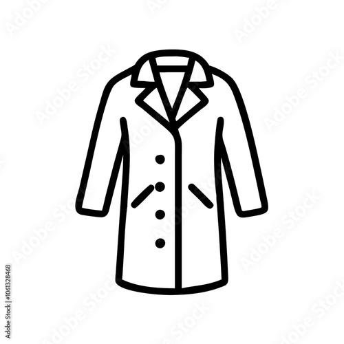 overcoat  vector icon, dress icon, vector clothing icon - simple vector illustration of a overcoat , in a simple and clean style, for business and fashion graphics. clothing flat illustration.