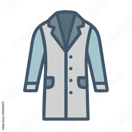 overcoat  vector icon, dress icon, vector clothing icon - simple vector illustration of a overcoat , in a simple and clean style, for business and fashion graphics. clothing flat illustration.