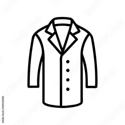 overcoat  vector icon, dress icon, vector clothing icon - simple vector illustration of a overcoat , in a simple and clean style, for business and fashion graphics. clothing flat illustration.