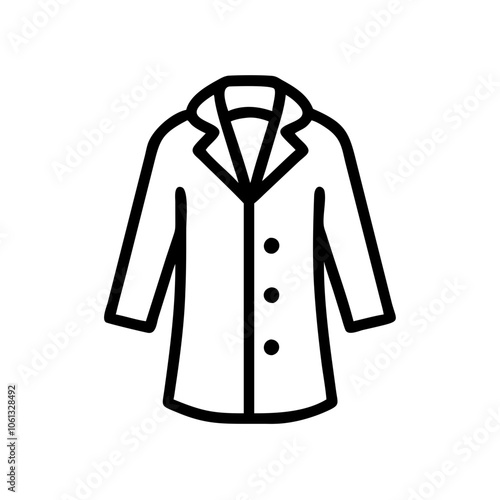 overcoat  vector icon, dress icon, vector clothing icon - simple vector illustration of a overcoat , in a simple and clean style, for business and fashion graphics. clothing flat illustration.