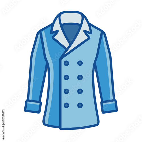 peacoat  vector icon, dress icon, vector clothing icon - simple vector illustration of a peacoat , in a simple and clean style, for business and fashion graphics. clothing flat illustration.