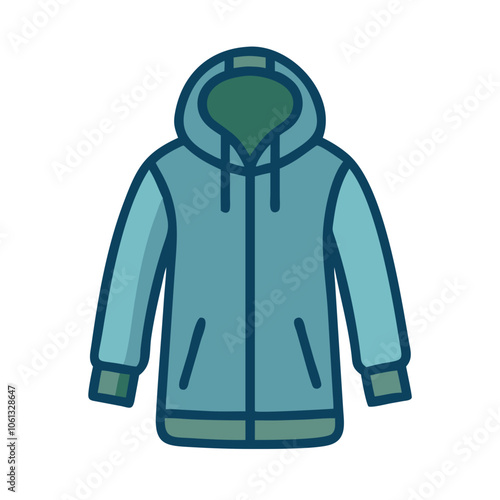 parka  vector icon, dress icon, vector clothing icon - simple vector illustration of a parka , in a simple and clean style, for business and fashion graphics. clothing flat illustration.