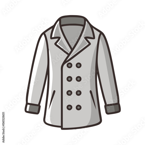 peacoat  vector icon, dress icon, vector clothing icon - simple vector illustration of a peacoat , in a simple and clean style, for business and fashion graphics. clothing flat illustration.