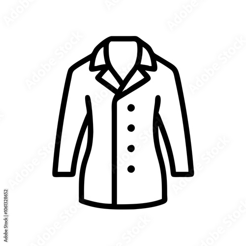 peacoat  vector icon, dress icon, vector clothing icon - simple vector illustration of a peacoat , in a simple and clean style, for business and fashion graphics. clothing flat illustration.