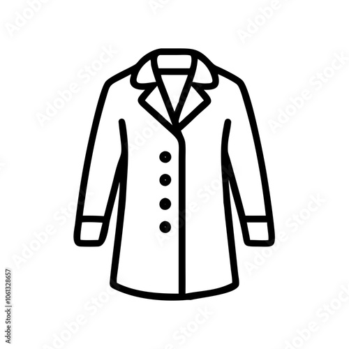 peacoat  vector icon, dress icon, vector clothing icon - simple vector illustration of a peacoat , in a simple and clean style, for business and fashion graphics. clothing flat illustration.