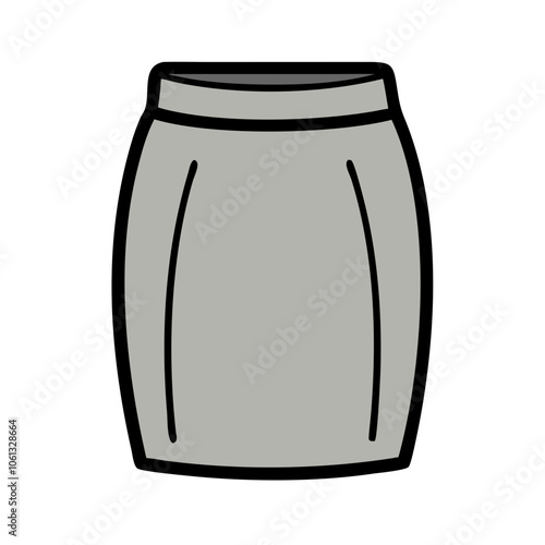 pencil skirt  vector icon, dress icon, vector clothing icon - simple vector illustration of a pencil skirt , in a simple and clean style, for business and fashion graphics. clothing flat illustration.