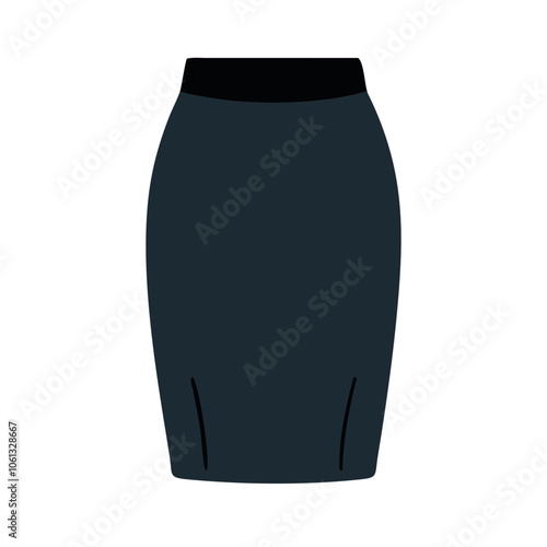 pencil skirt  vector icon, dress icon, vector clothing icon - simple vector illustration of a pencil skirt , in a simple and clean style, for business and fashion graphics. clothing flat illustration.