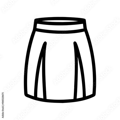 pencil skirt  vector icon, dress icon, vector clothing icon - simple vector illustration of a pencil skirt , in a simple and clean style, for business and fashion graphics. clothing flat illustration.