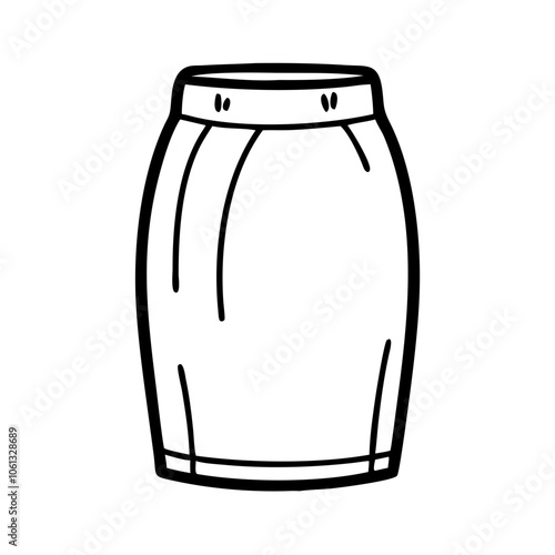 pencil skirt  vector icon, dress icon, vector clothing icon - simple vector illustration of a pencil skirt , in a simple and clean style, for business and fashion graphics. clothing flat illustration.