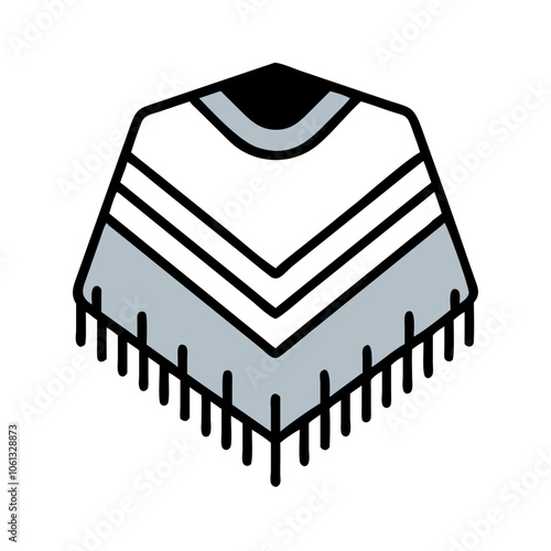 poncho  vector icon, dress icon, vector clothing icon - simple vector illustration of a poncho , in a simple and clean style, for business and fashion graphics. clothing flat illustration.